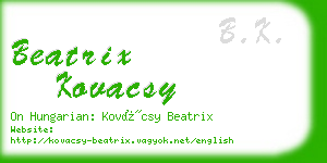 beatrix kovacsy business card